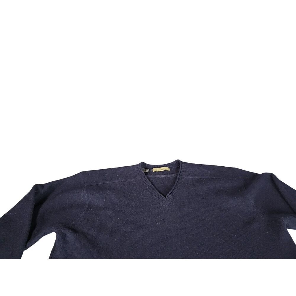 Zara Sport V Neck Sweater Men Sz XL Wool Blue Tight Knit Casual Workwear Office - Picture 2 of 8